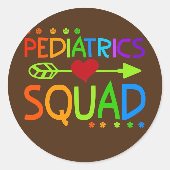 Adesivo Redondo Pediatria Squad Peds Registrou Enfermeira School (Frente)