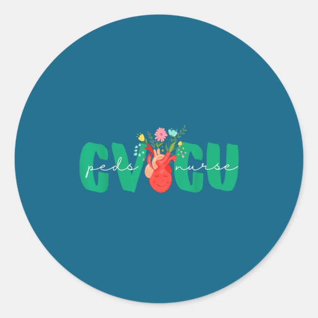 Adesivo Redondo Pediatric Cvicu Nurse Cardiovascular Intensive Car (Frente)