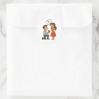 Adesivo Redondo Pedido de Casamento Personalizado Você Casa Comigo