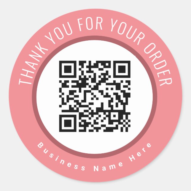 Adesivo Redondo Pedido do site de código QR Obrigado (Frente)