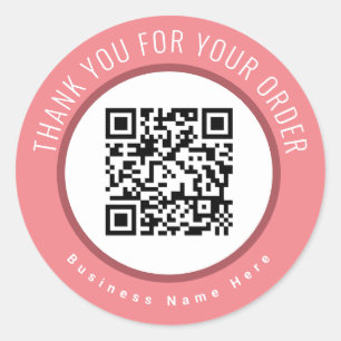 Adesivo Redondo Pedido do site de código QR Obrigado