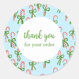 Adesivo Redondo PEDIDO OBRIGADO AO Feriado Personalizado do Xmas C