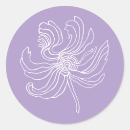 Adesivo Redondo Pedônia gráfica branca.