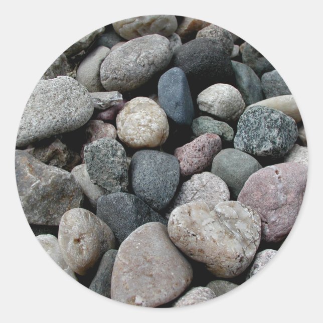 Adesivo Redondo Pedra de Pedra em Forma de Coração (Frente)