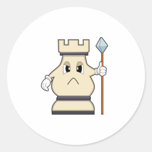 Adesivo Redondo Pedra do xadrez Rook em Chess.PNG