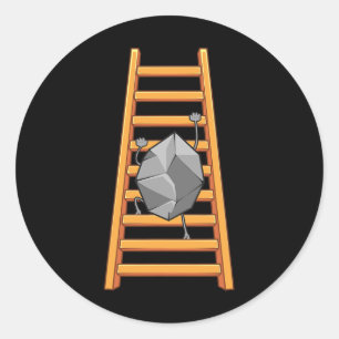 Adesivo Redondo Pedra Engraçada de Escalada para Homens Mulheres E
