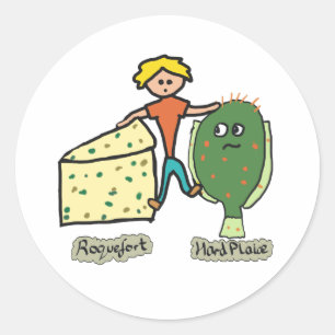 Adesivo Redondo Pedra Engraçada de Queijo e Duro