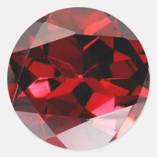 Adesivo Redondo Pedra Vermelha, Gemstone, Janeiro, Birthstone