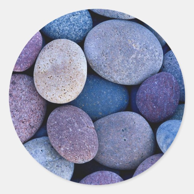 Adesivo Redondo Pedras azuis de pedra (Frente)
