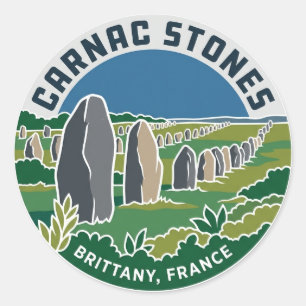 Adesivo Redondo Pedras de Carnac França