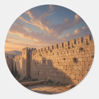 Adesivo Redondo Pedras de Jerusalém – Arte Clássica da Muralha de