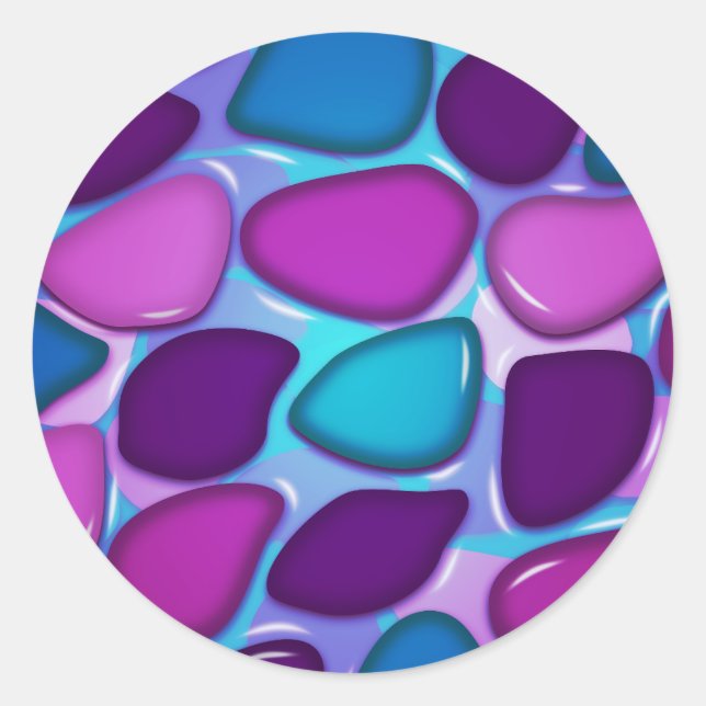 Adesivo Redondo Pedras do rio (Frente)