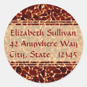 Adesivo Redondo Pedras Marrons Texturizadas