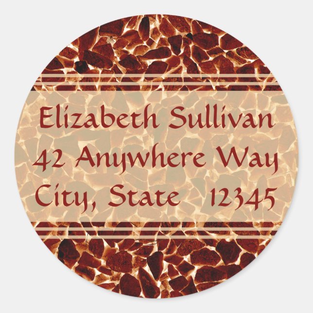 Adesivo Redondo Pedras Marrons Texturizadas (Frente)