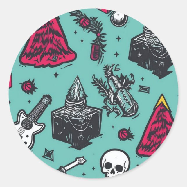 Adesivo Redondo Pedreiros do crânio (Frente)