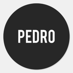 Adesivo Redondo Pedro - Camiseta de Presente para Fã de Nome Engra