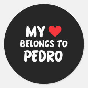 Adesivo Redondo Pedro - Meu Coração Pertence A Pedro - Amor
