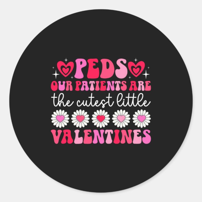 Adesivo Redondo Peds Nurse Valentine Pediatric Nursing Valentines  (Frente)