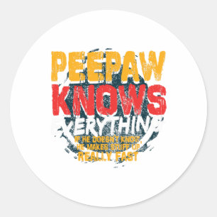 Adesivo Redondo Peepaw Sabe Tudo Engraçado Dia de os pais De Peepa