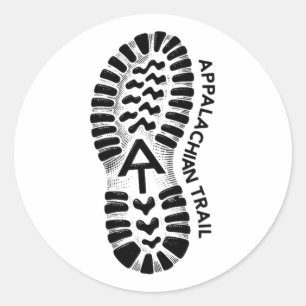 Adesivo Redondo Pegada de Sapato de Trilha Appalachian Trail