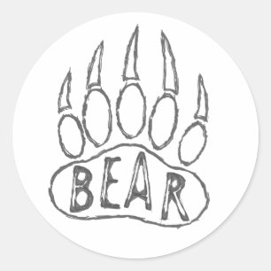 Adesivo Redondo Pegada de Urso 