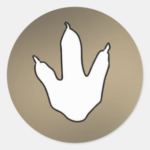 Adesivo Redondo Pegada do dinossauro