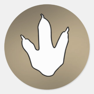 Adesivo Redondo Pegada do dinossauro