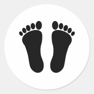 Adesivo Redondo Pegadas Esquerdas e Direitas