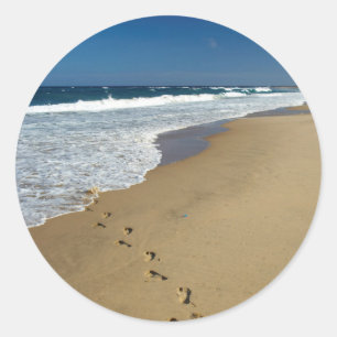 Adesivo Redondo Pegadas na Praia, Mabibi, Thongaland