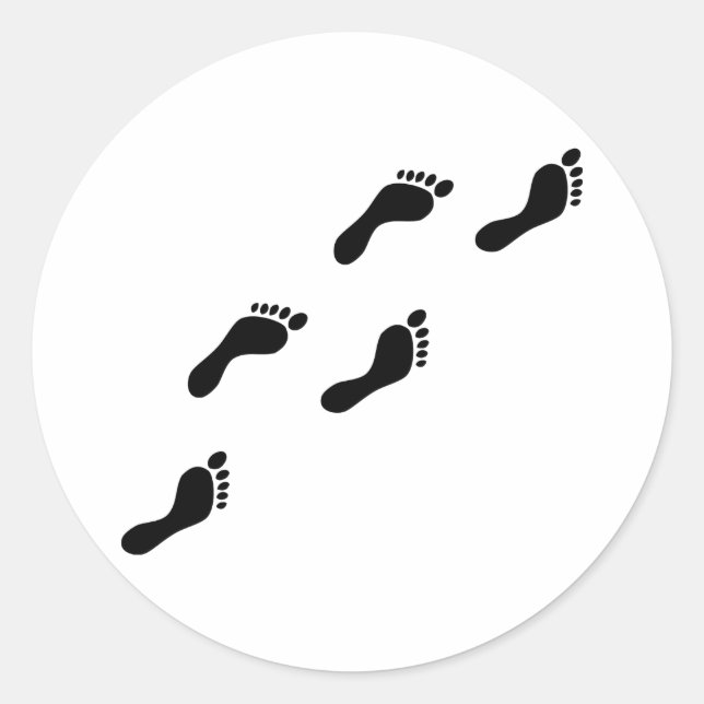 Adesivo Redondo pegadas pretas (Frente)