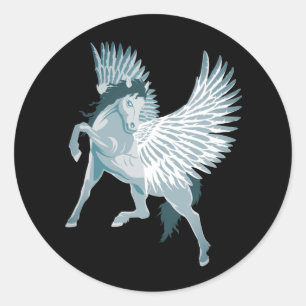 Adesivo Redondo Pegasus Mitologia Grega Cavalo Alado