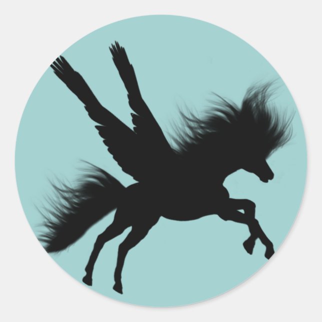 Adesivo Redondo Pegasus Silhouette Sticker (Frente)
