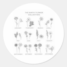 Adesivo Redondo pegatina con la flor de cada mes