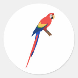Adesivo Redondo Pegatina guacamaya