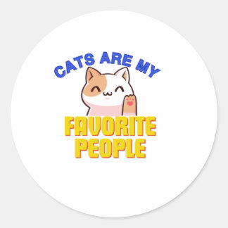 Adesivo Redondo Pegatina kawaii gato