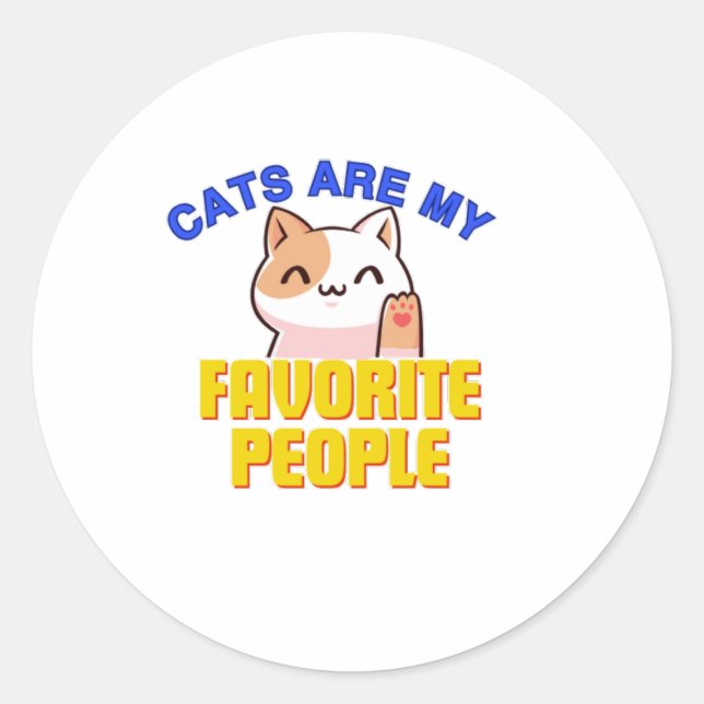 Adesivo Redondo Pegatina kawaii gato (Frente)