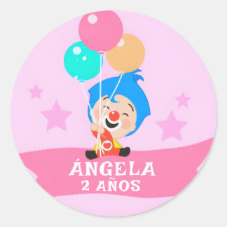 Adesivo Redondo Pegatina | Pegatina Payasito Plim,
