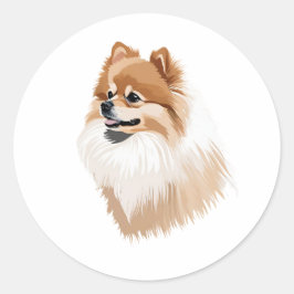 Adesivo Redondo Pegatina perro Pomeranian