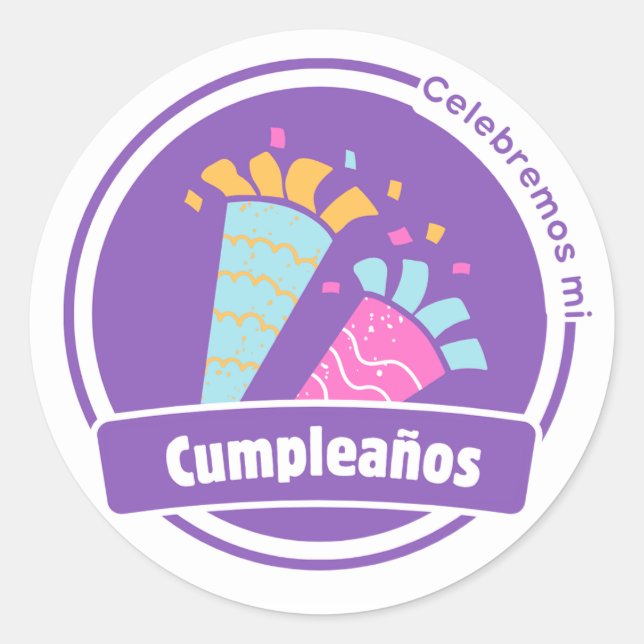 Adesivo Redondo Pegatina redonda de celebracion (Frente)