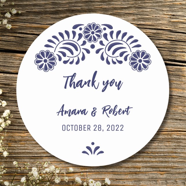 ADESIVO REDONDO PEGATINA REDONDA TALAVERA FLOWER (Criador carregado)