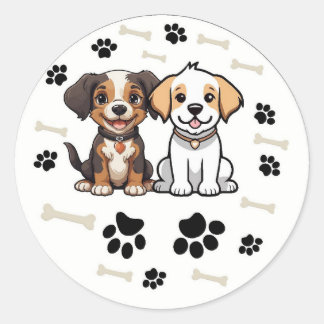 Adesivo Redondo Pegatina/Stickers redondo Diseño Perritos