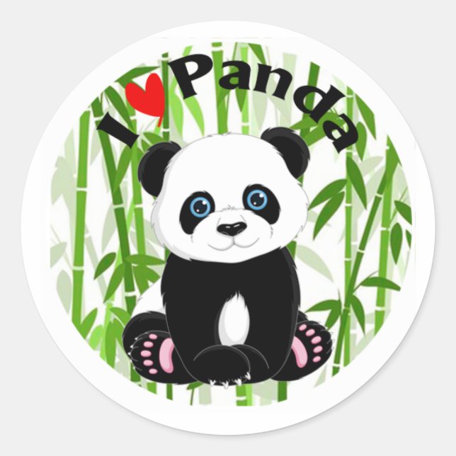 Adesivo Redondo Pegatinas o Stickers de Oso Panda  (Frente)