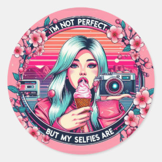 Adesivo Redondo Pegatinas para chicas audaces