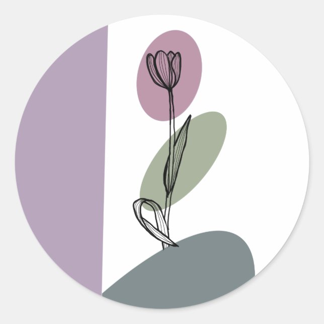 ADESIVO REDONDO PEGATINAS TULIPÁN  (Frente)