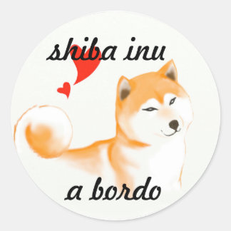 Adesivo Redondo Pegativa shiba inu