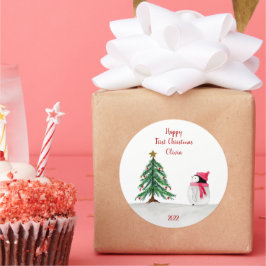 Adesivo Redondo Peggy Penguin 1rua personalizado