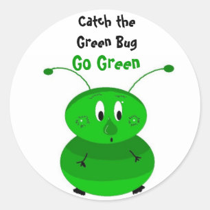 Adesivo Redondo Pegue o Inseto Verde
