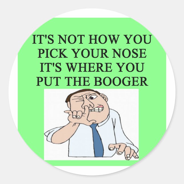 Adesivo Redondo pegue seu nariz (Frente)