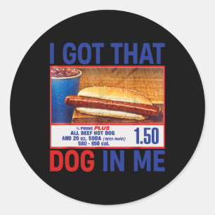 Adesivo Redondo Peguei Esse Cachorro Em Mim Engraçado Combo Hotdog
