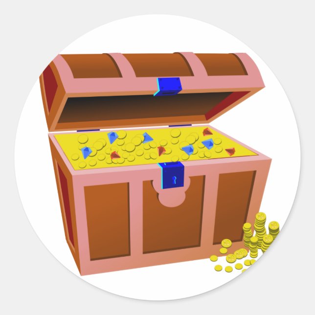 Adesivo Redondo Peito do tesouro pirata (Frente)